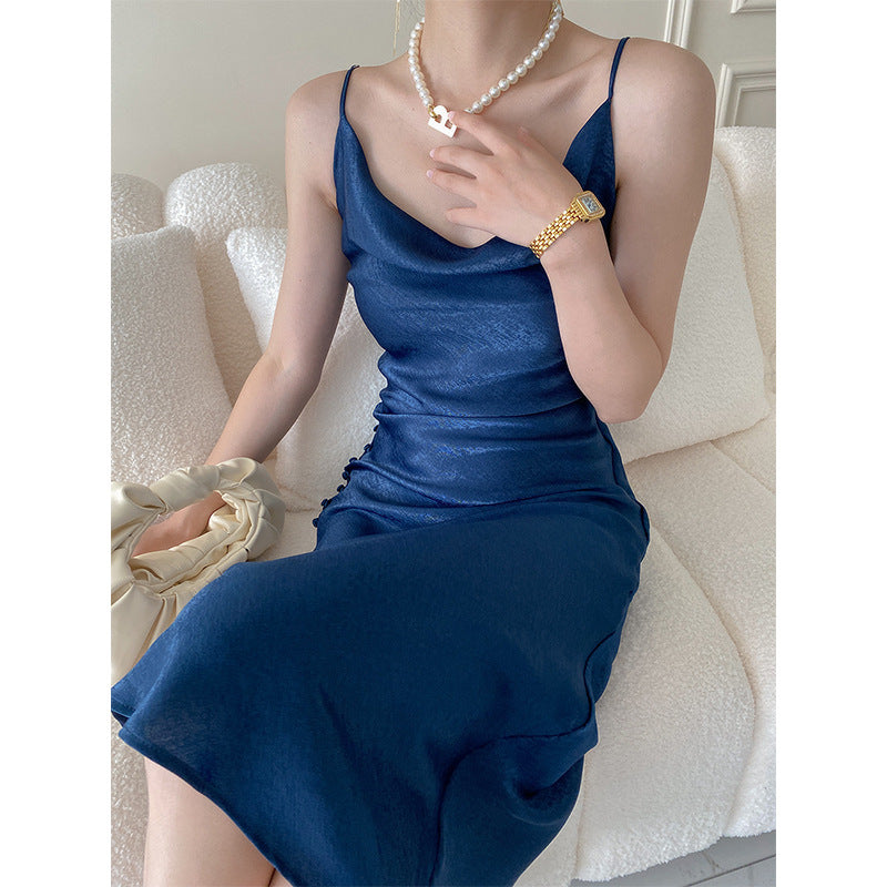 Sexy Designed Luxury Satin Sleeveless Party Dresses