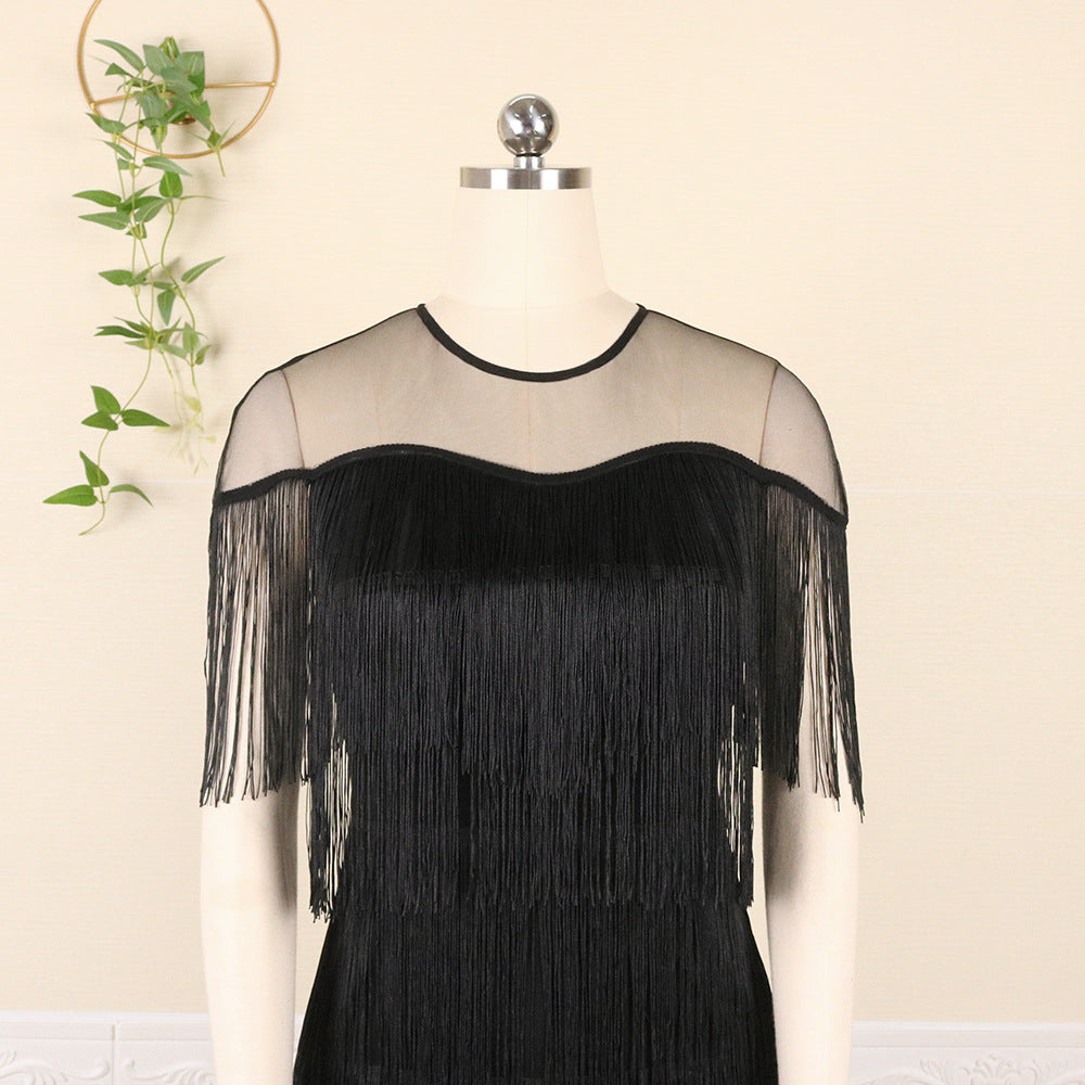 Designed Tassels Plus Sizes Party Dresses