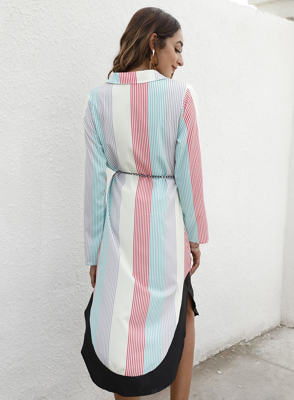 Leisure Long Sleeves Women Short Fall Shirt Dresses-STYLEGOING