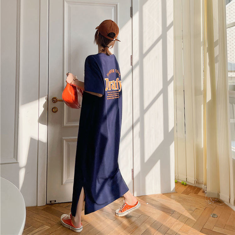 Summer Plus Sizes Long Casual T Shirts Dresses
