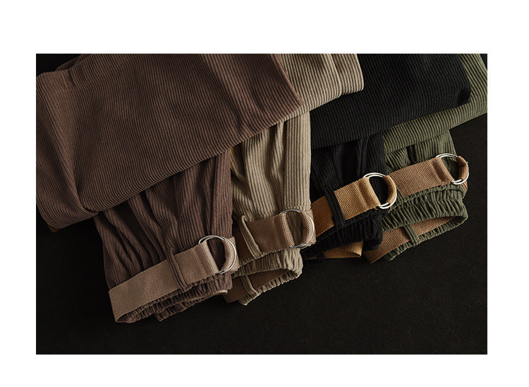 Vintage Elastic Waist Wide Legs Pants for Women