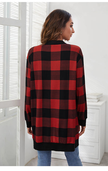 Casual Leopard Design Knitted Coats for Women