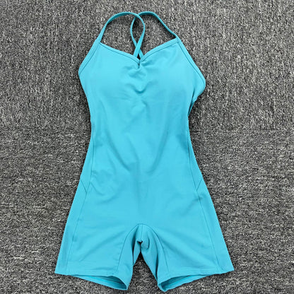 Sexy Backless Tight Short Sports Jumpsuits