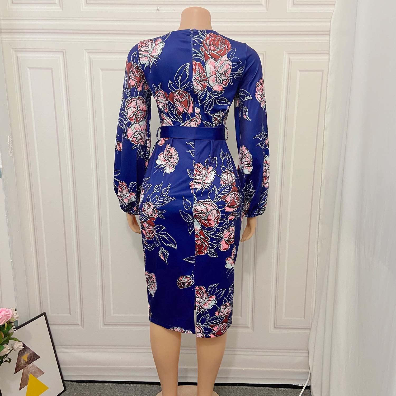 Round Neck Plus Sizes Office Lady Dresses