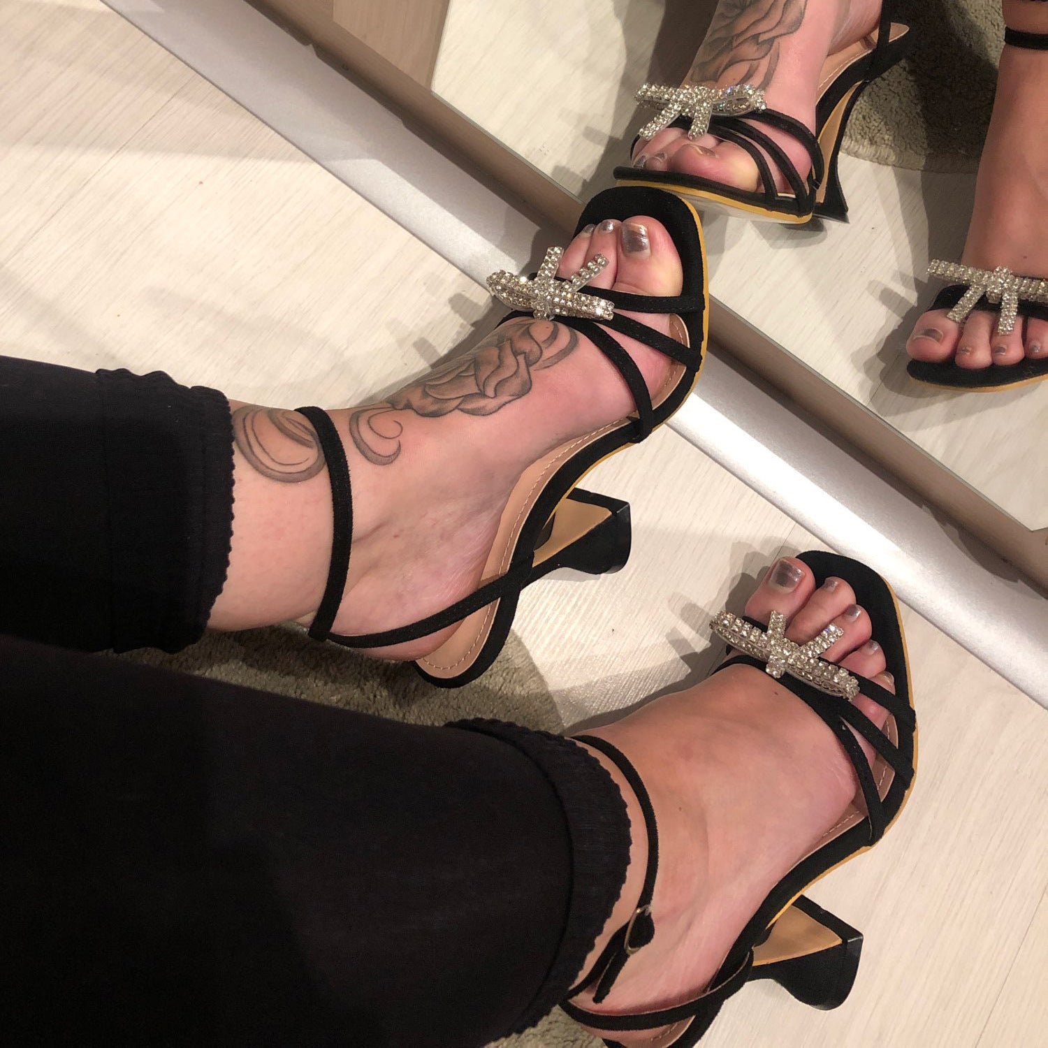 Rhinestone Design Wine Cup Heels Sandals for Women