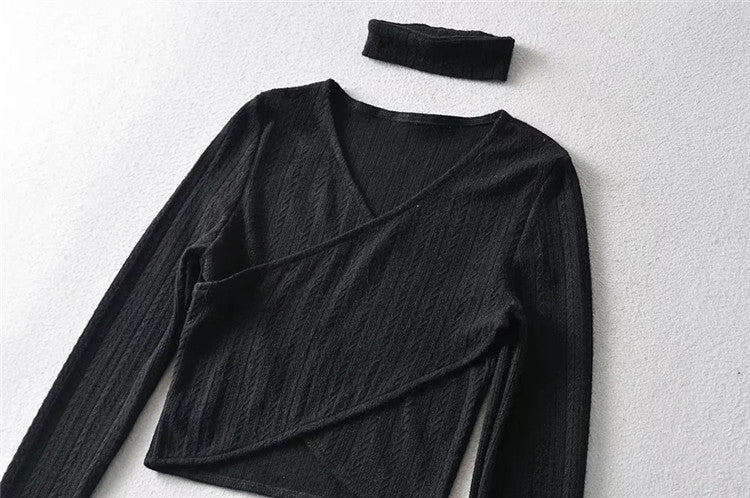 Sexy Designed Knitting Tops and High Waist Trumpet Pants