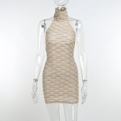 Sexy High Neck Backless Sheath Dresses