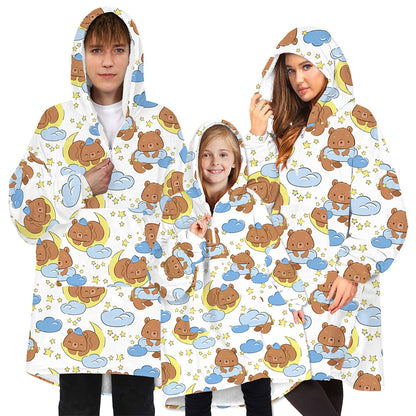 Soft Bee Print Lazy Wearable Watching TV Blanket