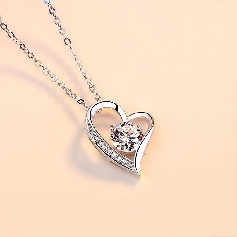 Fall In Love At First Sight Zircon Sterling Sliver Necklace