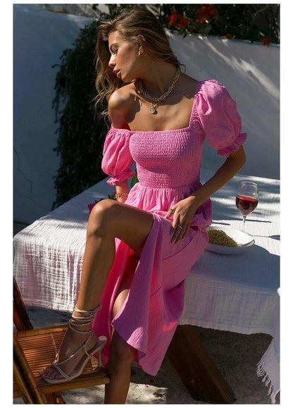 Casual Summer Off The Shoulder Dresses-STYLEGOING