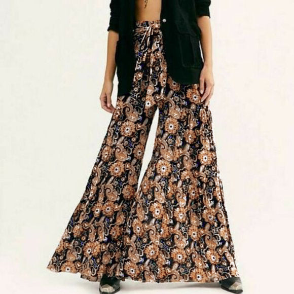 Casual Summer Floral Print Trumpet Pants for Women