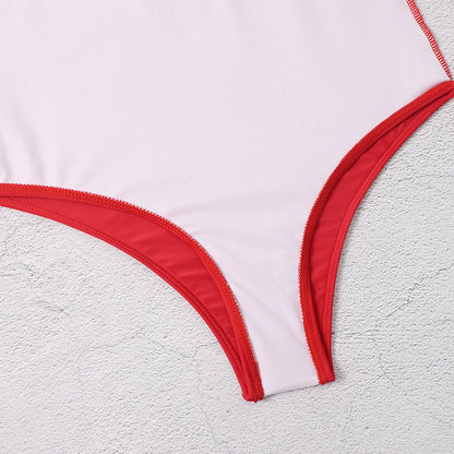 Red Long Sleeves Bikini Wet Suits for Women