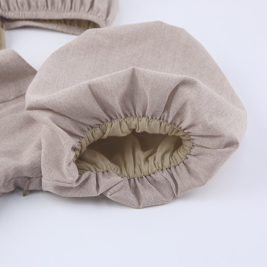 Lovely Linen Square Neckline Mini Dresses