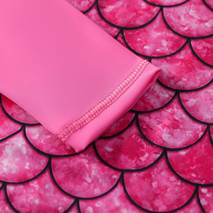3D Fish Scale Design Two Pieces Swimsuits for Girls