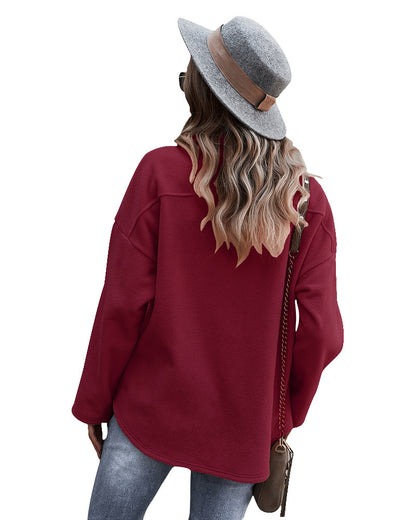 Casual Women Velvet Long Sleeves Overcoats