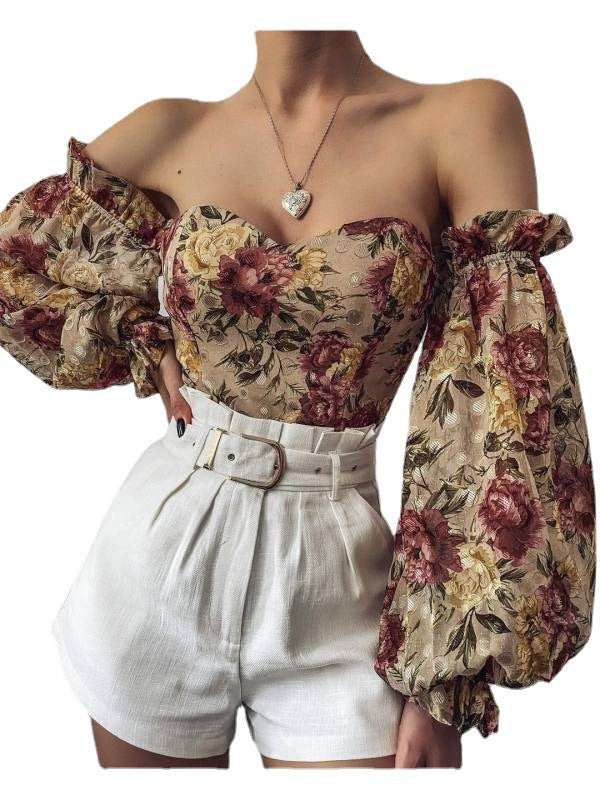 Sexy Strapless Chiffon Women Blouses