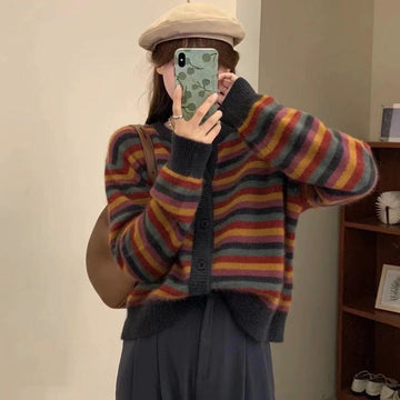 Casual Colorful Women Knitting Cardigan Coats