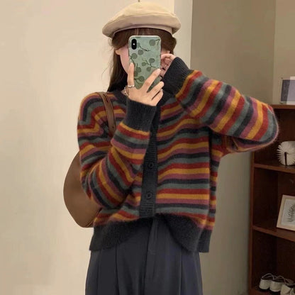 Casual Colorful Women Knitting Cardigan Coats