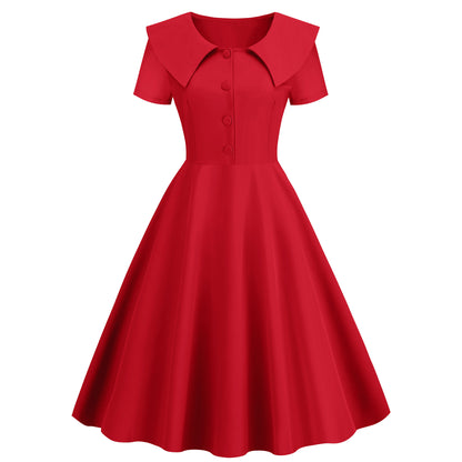Vintage Short Sleeves A Line Dresses