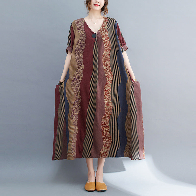 Vintage Short Sleeves Plus Sizes Women Dresses