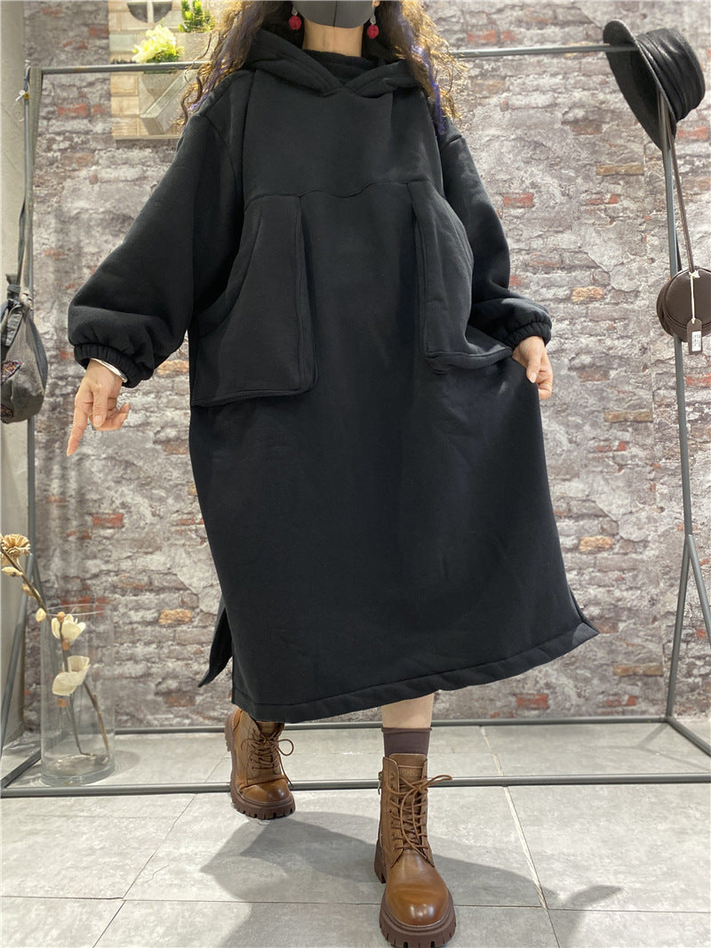 Winter Velvet Plus Sizes Women Cozy Long Dresses