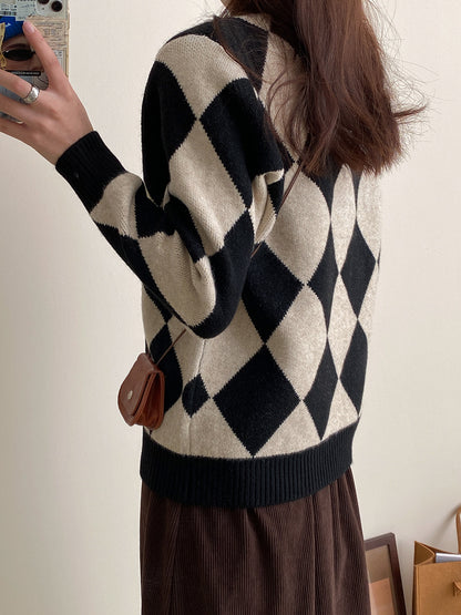 Vintage High Neck Pullover Sweaters for Women