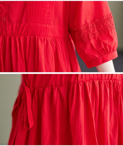 Vintage Embroidery Cotton Women Plus Sizes Dresses