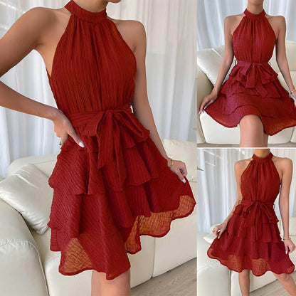 Sexy Sleeveless Ruffled Summer Daily Dresses