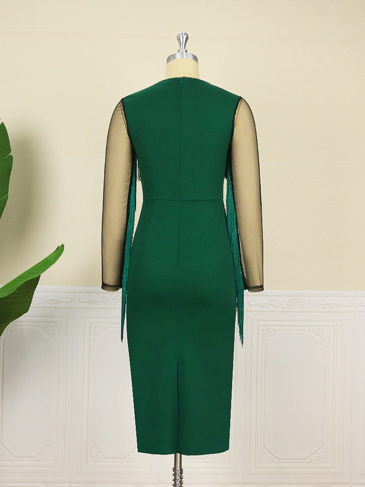 Sexy See Through Green Tight Women Party Dresses