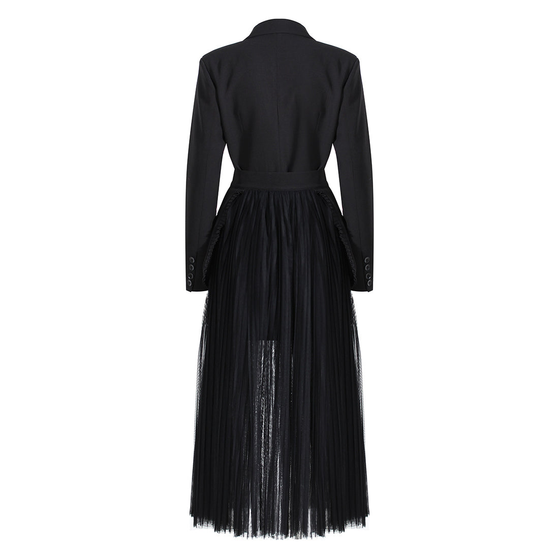Black Blazer Overcoat and Designed Tulle Skirts