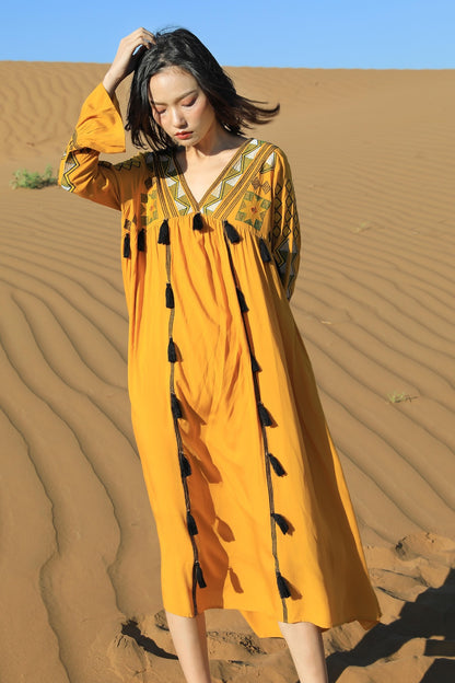 Vintage Ethnic Summer Beach Fairy Long Dresses