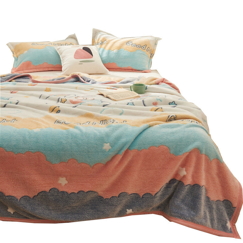 3D Rabbit Strawberry Design Fleece Blanket Sheet