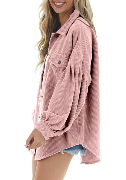 Casual Corduroy Long Sleeves Fall Shirts