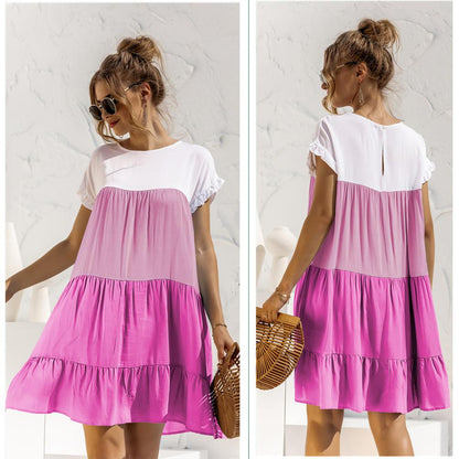 Summer Leisure Ruffled Daily Short Dresses-STYLEGOING
