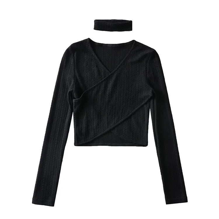 Sexy Designed Knitting Tops and High Waist Trumpet Pants