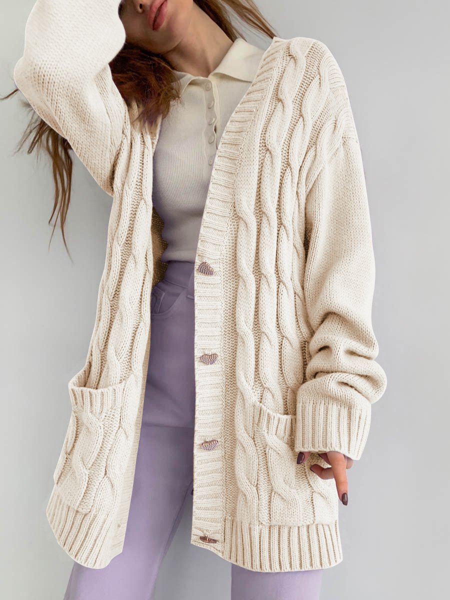 Casual Loose Knitting Women Fall Cardigan Overcot-STYLEGOING