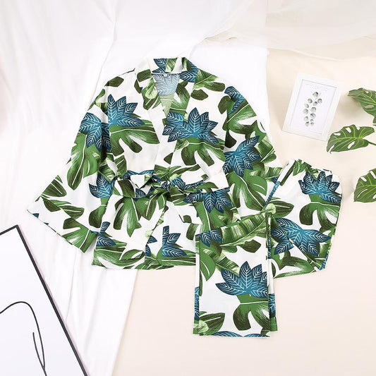 Casual Women Satin Long Sleeves Fall Pajamas for Women