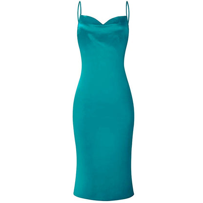 Sexy Slim Waist Party Suspender Strap Long Dresses
