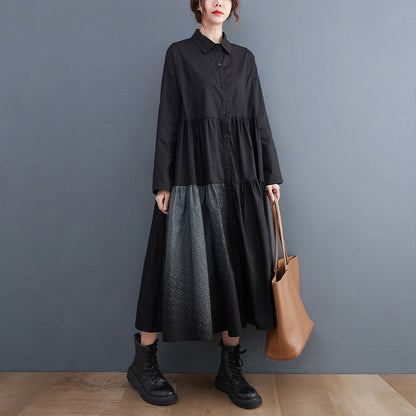 Casual Plus Sizes Long Sleeves Cozy Shirt Dresses