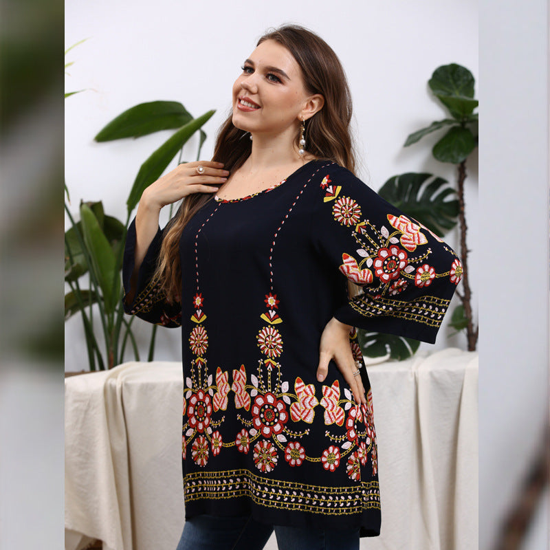 Elegant Cotton Plus Sizes Women Blouses