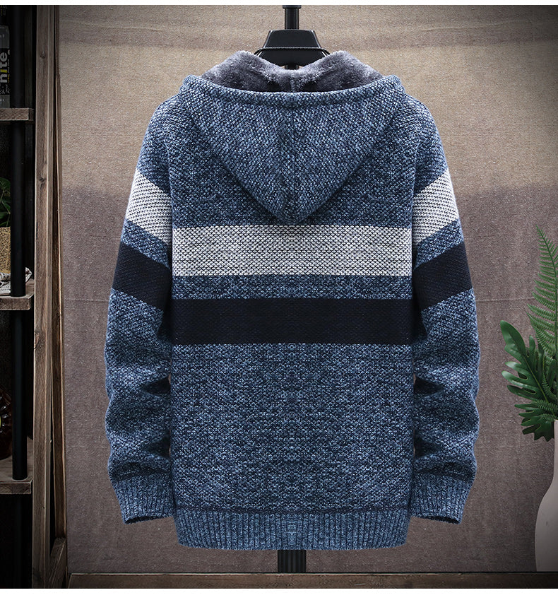 Men's Velvet Warm Knitting Cardigan Sweaters