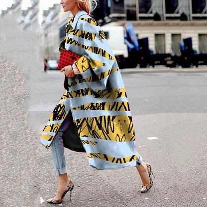 Classy Print Women Long Coats
