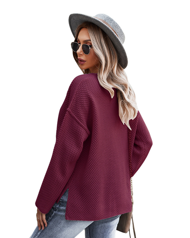 Women Knitting Pullover Sweaters