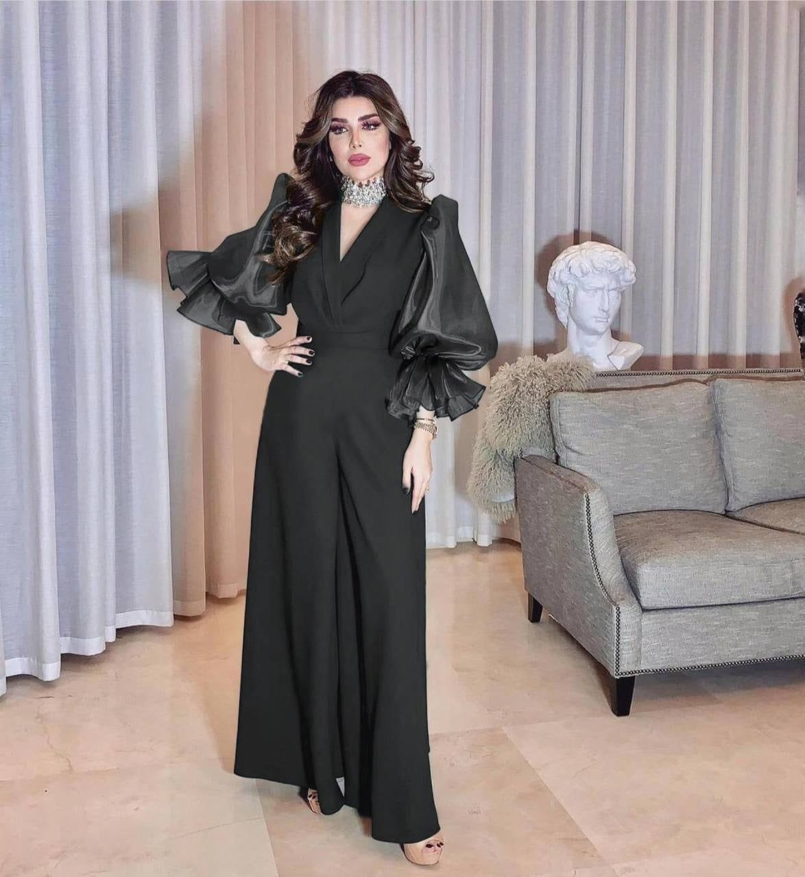 Elegant V Neck Long Sleeves Jumpsuits & Rompers