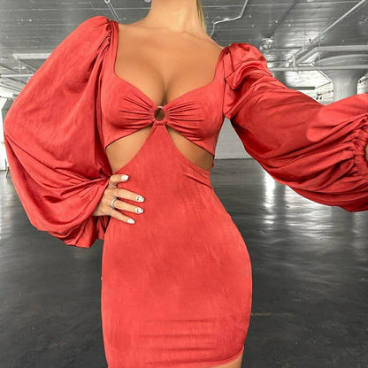 Sexy Lantern Sleeves Summer Short Dresses