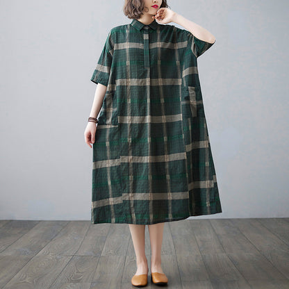 Summer Casual Linen Plus Sizes Midi Dresses