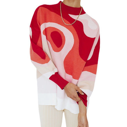 Women Round Neck Knitting Pullover Sweaters