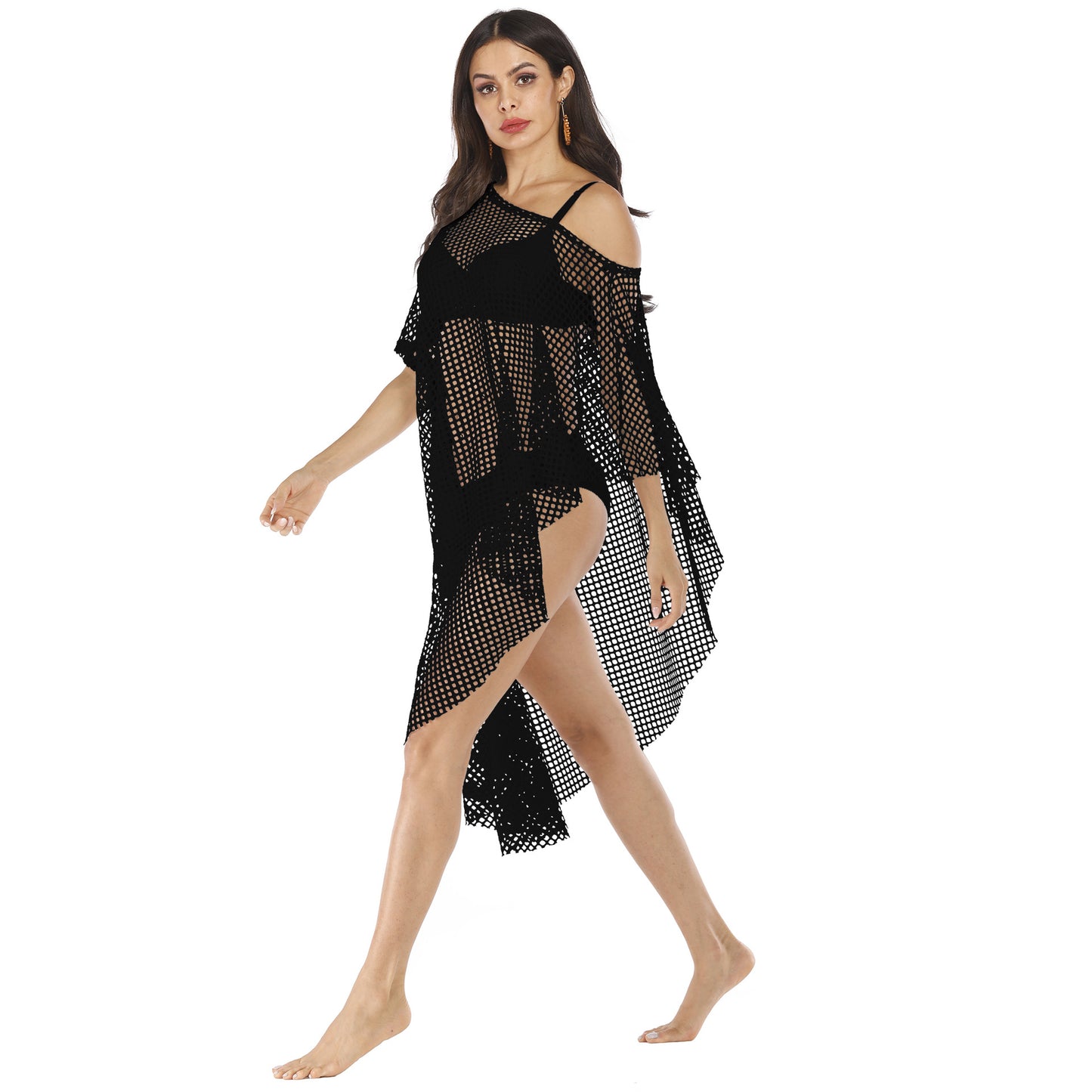 Irregular Off The Shoulder See Through Summer Beach Cover Ups