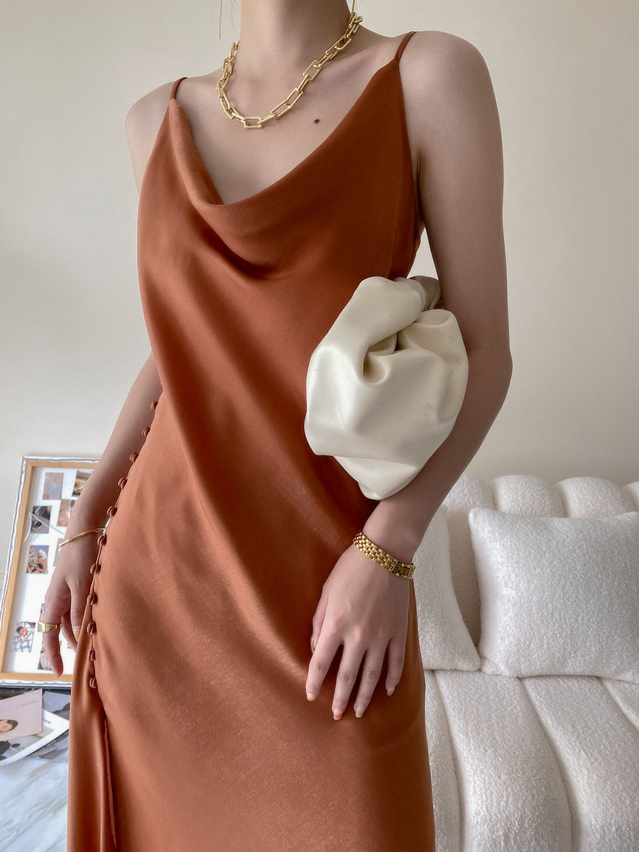 Sexy Designed Luxury Satin Sleeveless Party Dresses