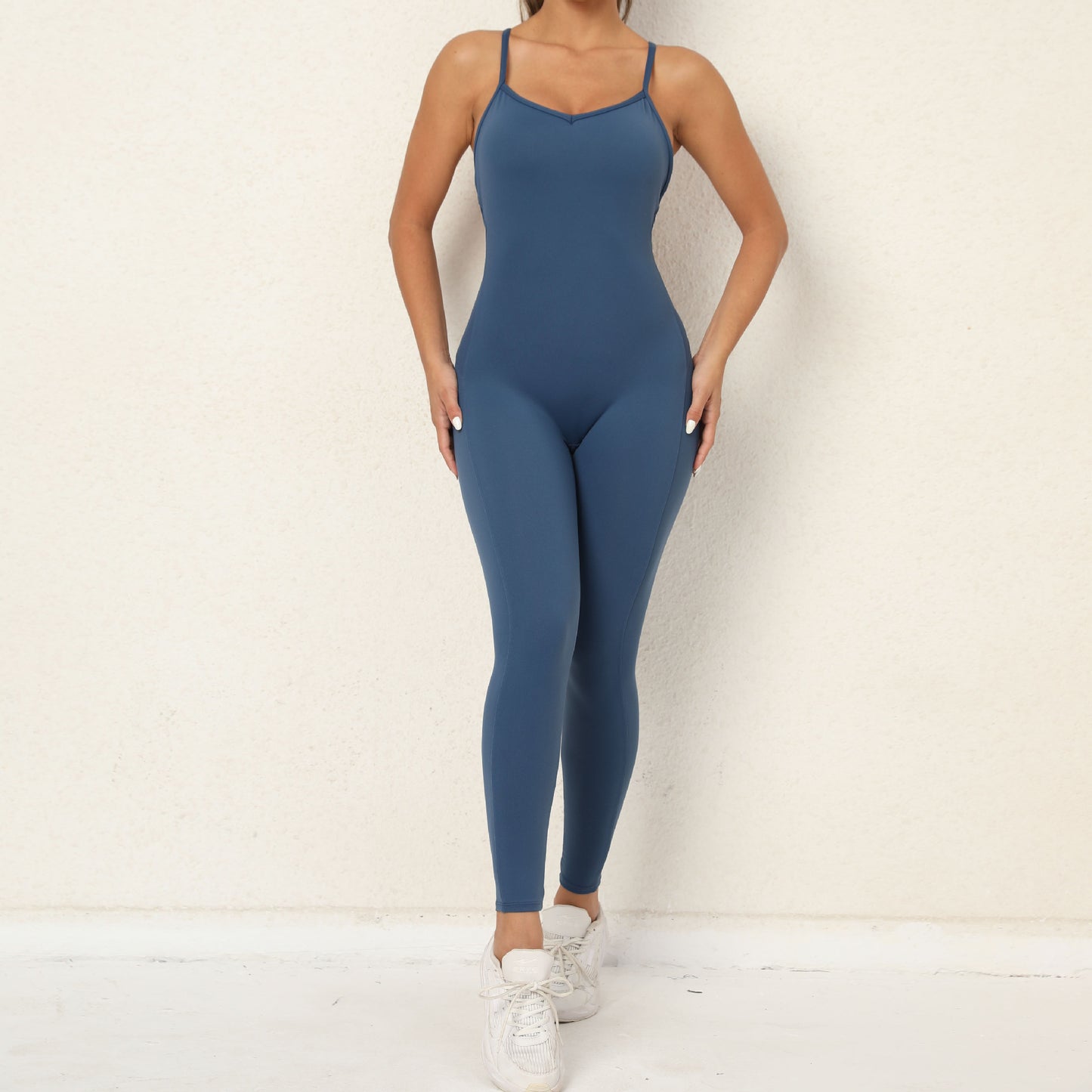 Sexy V Neck Backless Sports Jumpsuits